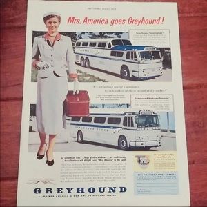 1954 vintage original greyhound advertisement